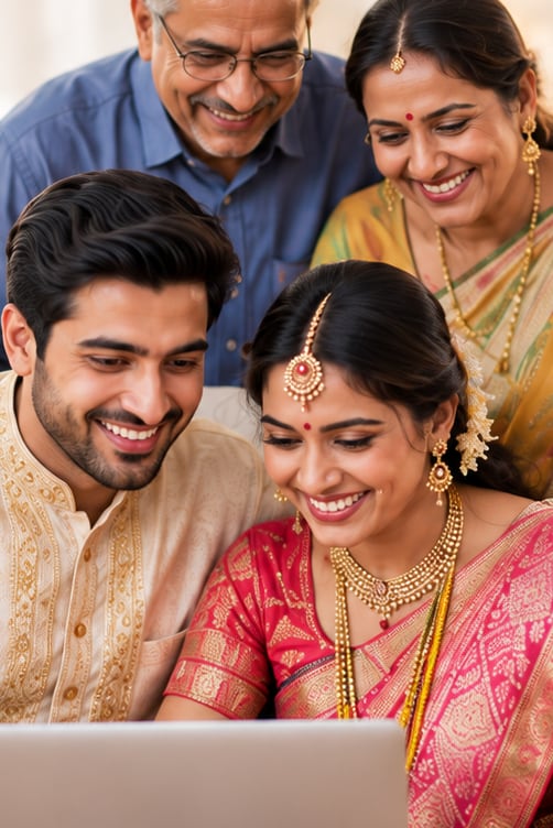 Parents looking at a laptop together